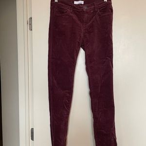 LOFT modern skinny burgundy corduroy pants